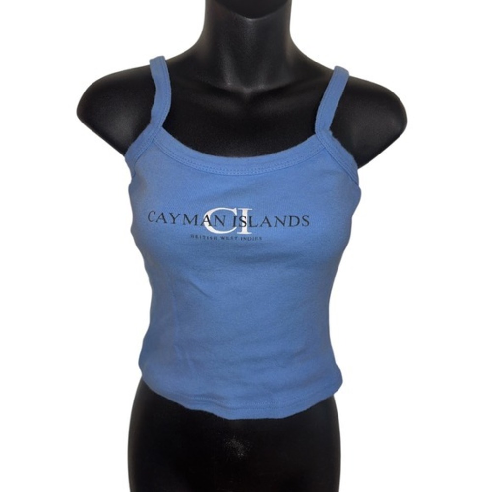 Cozy Casual Blue Cayman Islands British West Indies Tank Top Size Small